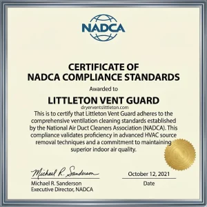 CSIA certified technician for residential dryer exhaust systems in Littleton